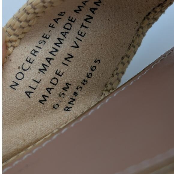 Nordstrom Cerise Faux Leather Weave Slide Sandal Women's Beige Size US6.5 - Picture 6 of 9